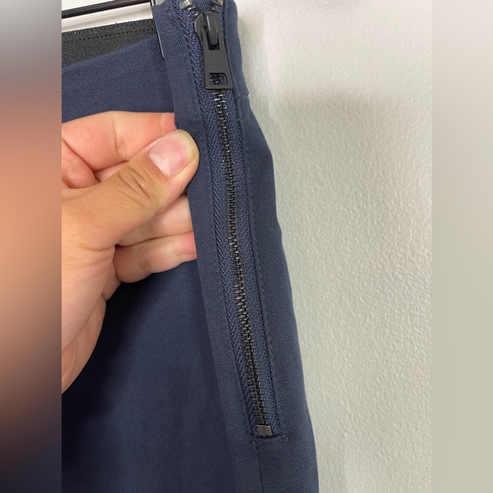 Everlane NWOT Navy Side-Zip Stretch Cotton Skinnt Pull On Work Pants 2 - Picture 5 of 11